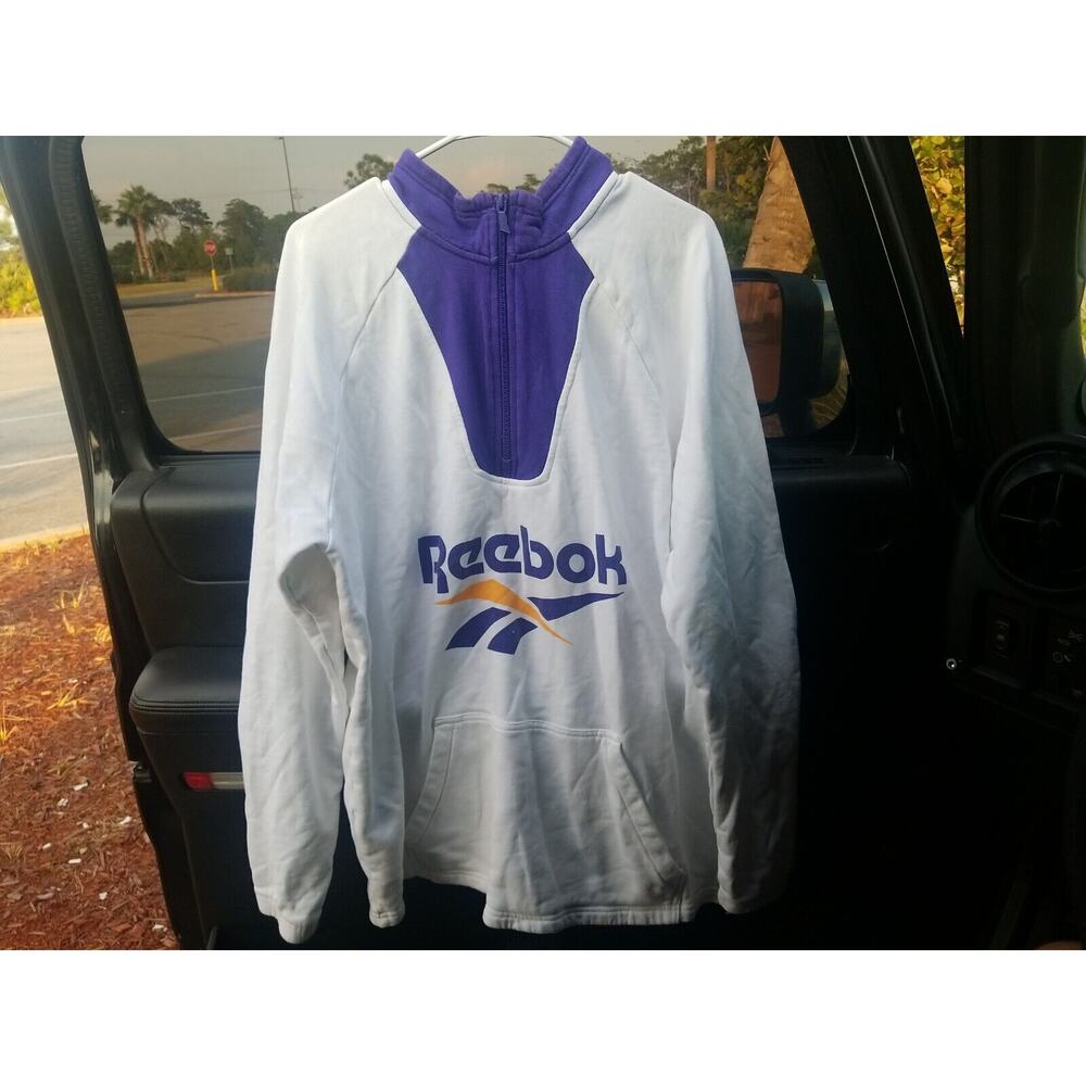 Vintage Reebok Purple Yellow Lsu Lakers Size Large‎ 1/4 Zip White Discoloration
